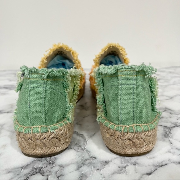 Anthropologie Soludos ombré frayed espadrilles pastel rainbow sherbet colors 8 - Picture 3 of 11